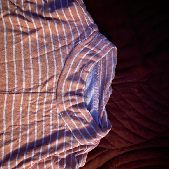 Bluenotes striped mock neck top with knot detail size small - Picture 2 of 3